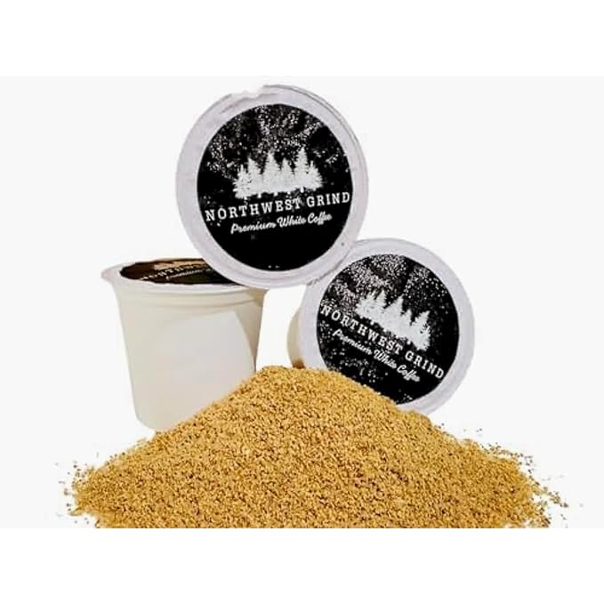Northwest Grind WHITE COFFEE K-Cup Pods-High Caffeine White Coffee. Smooth Low Acid Light Roast Coffee Pods. Nutty Flavor-Single Serve 100 Count