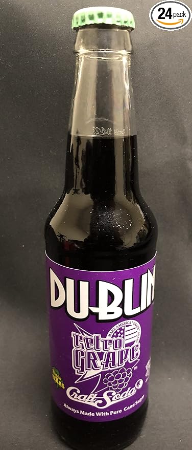 Retro Soda Sweetened with Pure Cane Sugar 12oz Glass Bottles (Pack of 24) (Dublin Retro Grape Soda)