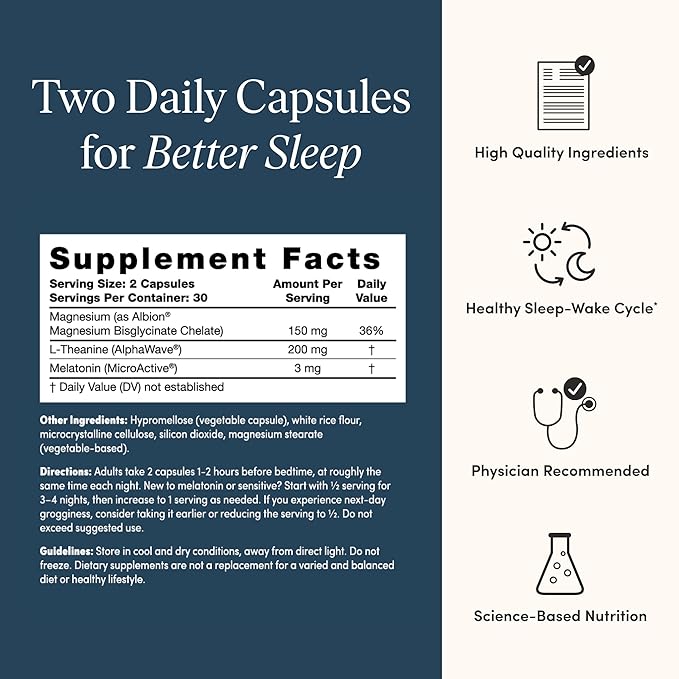 The 'Pause Life Sleep Supplement Non Habit Forming Nighttime Blend of Magnesium MicroActive Melatonin &amp L Theanine Sleep &amp Relaxation Support for Men &amp Women Gluten Free 60 Capsules