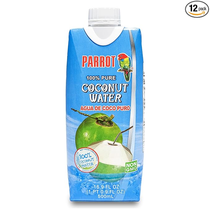 Parrot Brand 100% Pure Coconut Water 16.9 fl.oz.（Pack of 12）