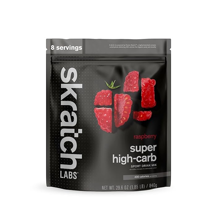 Skratch Labs Super High-Carb Hydration Powder | Carbohydrate Powder with Cluster Dextrin and Electrolytes | Endurance Energy Drink | Raspberry (840 Grams) | Non-GMO Gluten Free Vegan Kosher