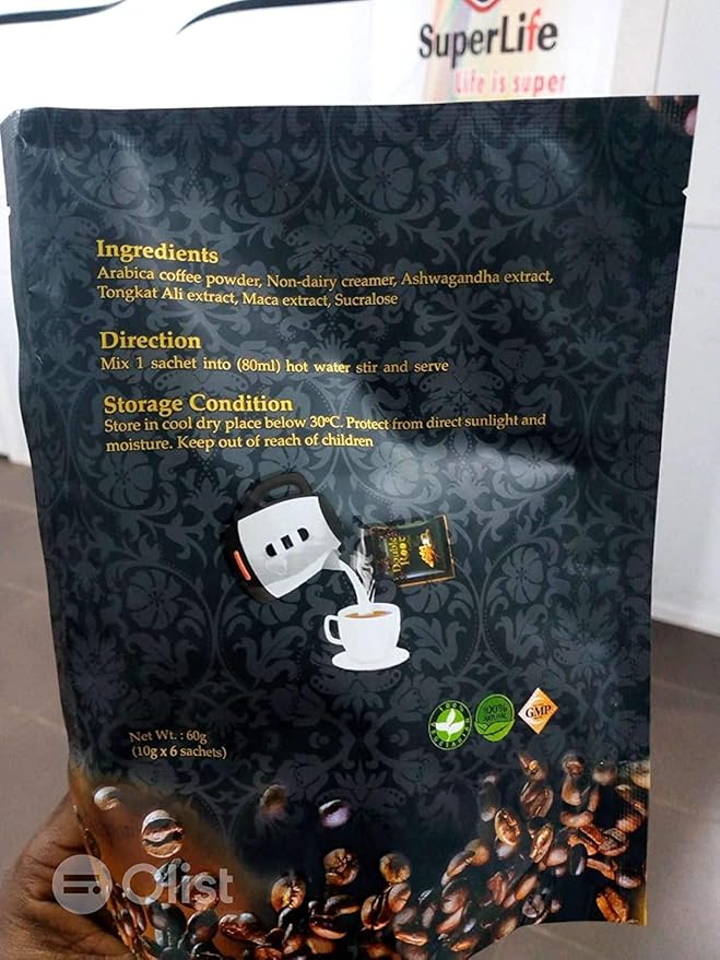 Superlife Double Root Coffee 6 Sachets Each (4 Pack)