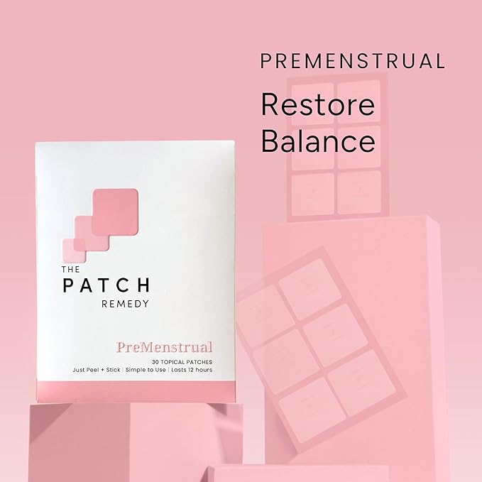 The Patch Remedy Pre Menstrual Patch | Chasteberry Magnesium Evening Primrose Dong Quai B6 &amp Vitamin E | 30 Patches