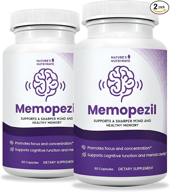 Memopezil – Daily Supplement with Vitamins AB CDE Minerals &amp Botanical Extracts – Clean Stimulant-Free Formula – GMP-Certified Non-GMO Made in USA - 60 Capsules 30 Servings 2 Month Suppl