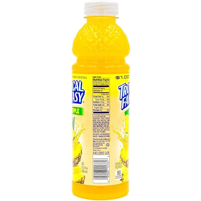Tropical Fantasy Pineapple Juice Cocktail 22.5 Ounce (Pack of 24)