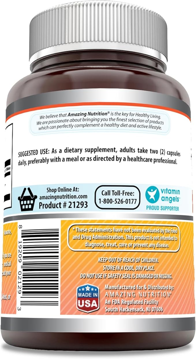Amazing Formulas Berberine 1000mg Per Serving 250 Capsules Supplement | Non GMO | Gluten Free | Made in USA- Proudly Made in The USA with Guaranteed Purity &amp Potency