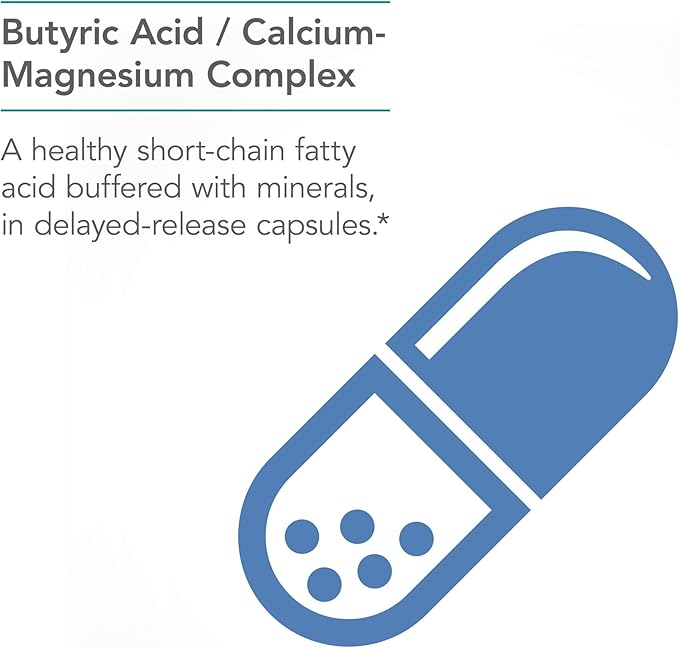 NutriCology ButyrAid Colon Lining Nutrition - Supports Gut and Colon Health - Digestive Support - Delivers 200 mg - Vegetarian &amp Hypoallergenic - 100 Servings - 100 Delayed-Release Capsules