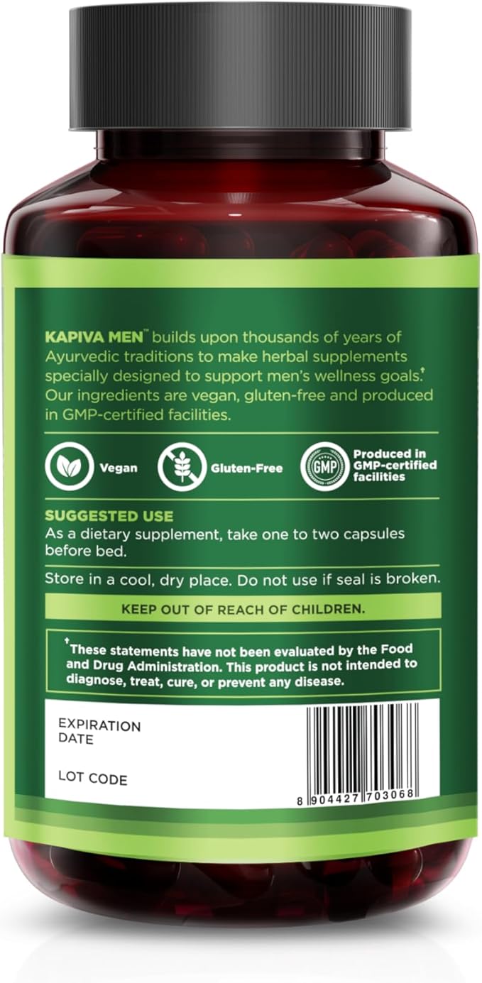 KAPIVA MEN Sleep Support Supplement with Bacopa Valerian Ashwagandha and Other Herbs and Vitamins Supports Healthy Sleep Patterns 60 Day Supply 120 Capsules