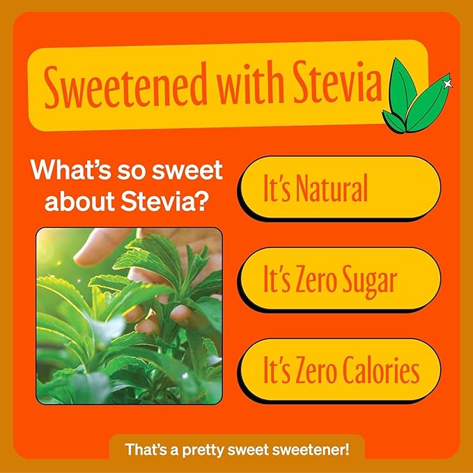 Generic Z e v i a Zero Calorie Soda Orange 12 Ounce Cans (Pack of 6)