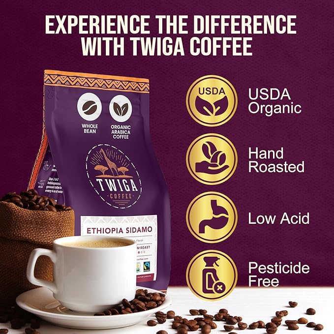 Twiga Coffee Guatemalan Coffee Beans – Premium Dark Roast Arabica Guatemala Whole Beans with Rich Chocolate Nutty &amp Orange Notes – Single Origin Whole Bean Coffee – 12 oz
