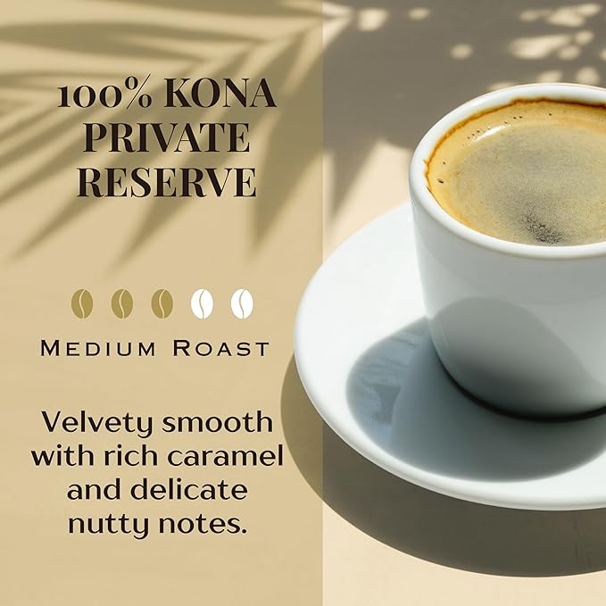 ROYAL KONA COFFEE Whole Bean - 100% Hawaiian Kona Whole Bean Coffee Medium Roast 2 Pounds