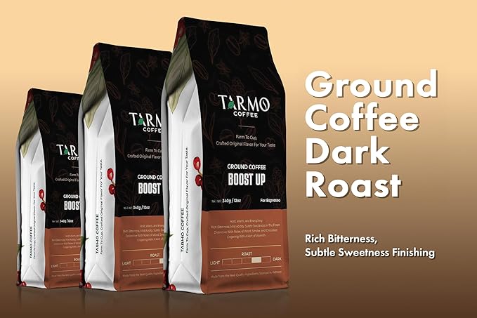 Tarmo Coffee | Low Acid Ground Coffee | 100% Arabica (REAL BREW) and Arabica &amp Robusta Blend (BOOST UP) | Specialty Vietnamese Coffee|12 Oz Bag