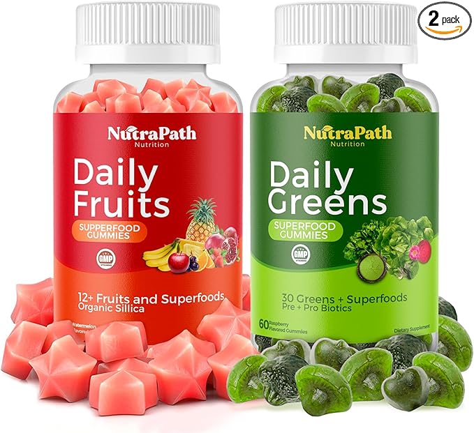 Superfood Fruits and Veggies Gummies (120 Chews) 12+ Superfruits &amp 30 Veggies Fruit &amp Herbs Fruit and Vegetable Vitamins Non-GMO Pectin-Based Gluten-Free