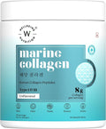 WELLBEING NUTRITION Pure Korean Marine Collagen Supplements for Women &amp Men 200g | Hydrolyzed Collagen Powder and Amino Acids | Supports Healthy Skin Hair Nails Bone &amp Joint | Unflavored