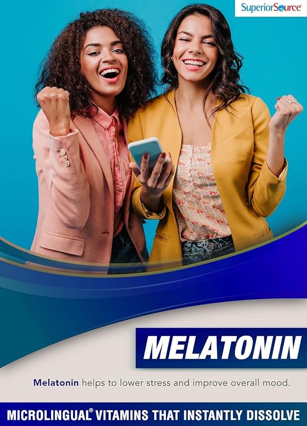 Superior Source Extra Strength Melatonin - Melatonin Supplement for Adults - Natural Sleep &amp Relaxation Support Formula - 25 mg Instant Dissolve Tablets (Pack of 2)