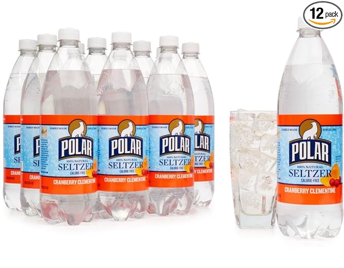 Polar Cranberry Clementine Seltzer 1 Liter Plastic Bottles - Pack of 12