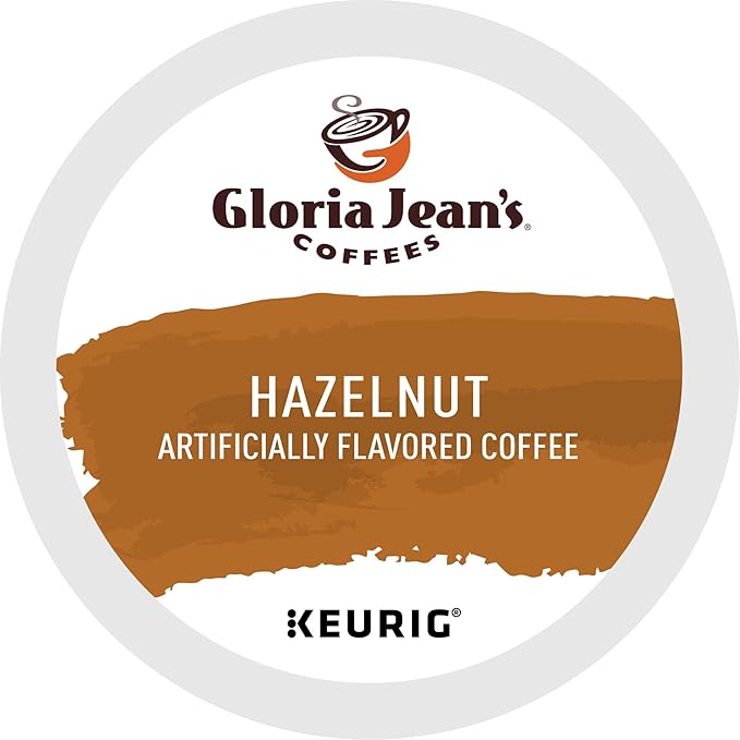 Gloria Jean's Hazelnut Keurig Single-Serve K-Cup Pods Medium Roast Coffee 60 Count (6 Packs of 10)