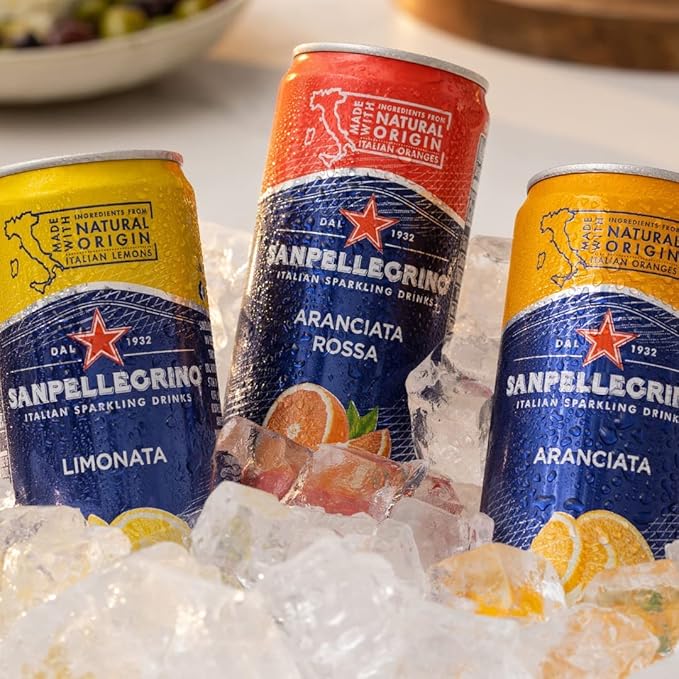 San Pellegrino Sparkling Fruit Beverages Variety Sampler Pack - 11.15 Fl Oz Cans (12 Pack) - In Sanisco Box…