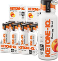 Ketone-IQ Exogenous Ketone Energy Shots with Caffeine - 12 Pack of Green Tea Caffeine Shots with 5g Bioidentical Ketones and B Vitamins - Fast Acting On The Go Clean Energy Drink (Peach)