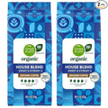 House Blend Medium Dark Roast Ground Coffee 11 oz Bags Pack of 2 Organic Sweet &amp Citrusy Flavor 100% Arabica for Drip Pour Over &amp French Press