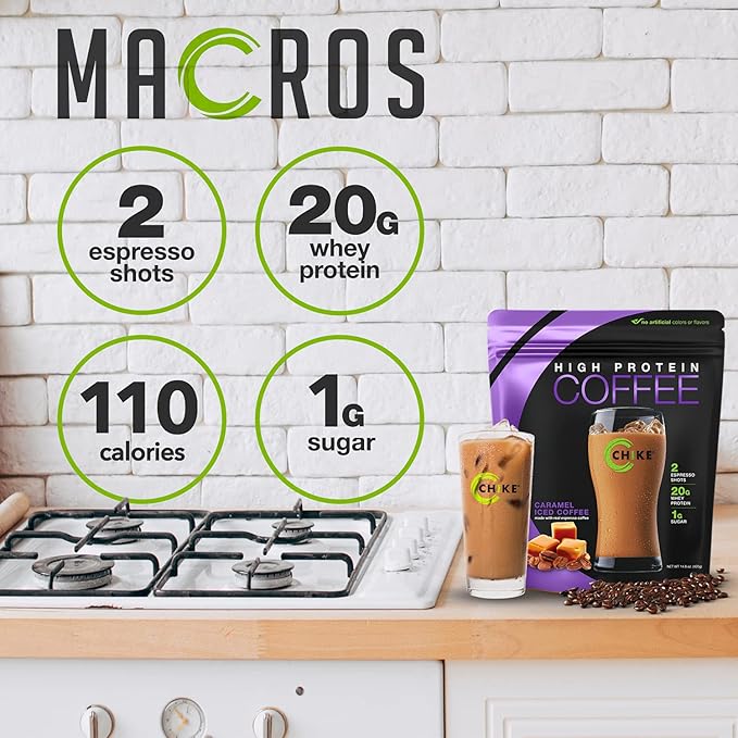 Chike Caramel High Protein Iced Coffee 20 G Protein 2 Shots Espresso 1 G Sugar Keto Friendly and Gluten Free 14 Servings (14.3 Ounce)