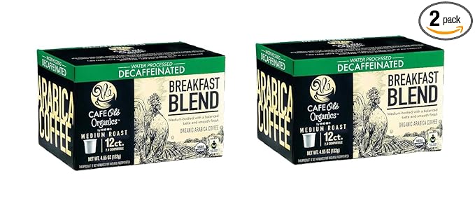 Cafe Ole HEB Single Serve Coffee Pods 12 count - 2 boxes (Breakfast Blend Decaf)