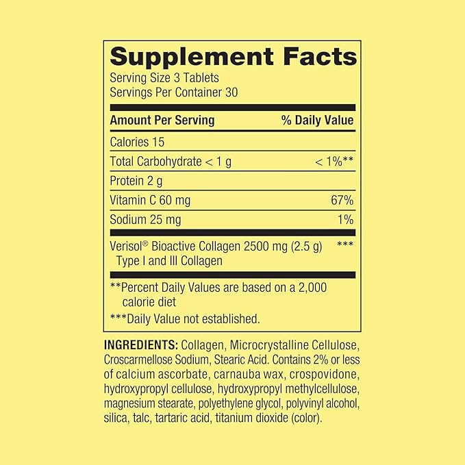 Spring Valley's Collagen + C Tablets 2500mg 90 Tablets | Collagen Plus Vitamin c | Collagen + Vitamin C 60 mg | Collagen C Spring Valley Bundle with Basket Goods Store