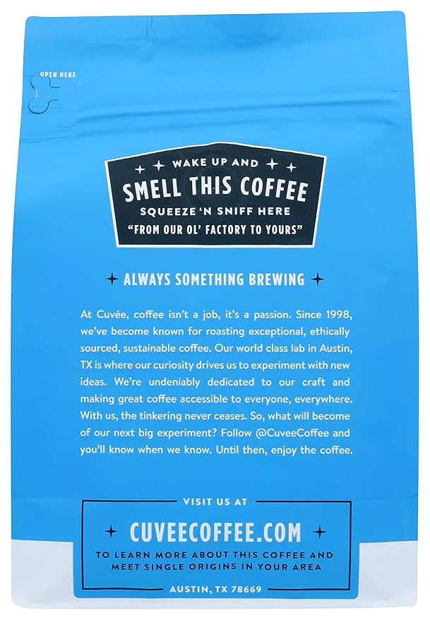 Cuvee Coffee El Salvador – Single Origin Medium Roast Whole Bean 12 oz – Bright Tangerine &amp Plum Notes Direct-Trade Roasted in Austin TX.