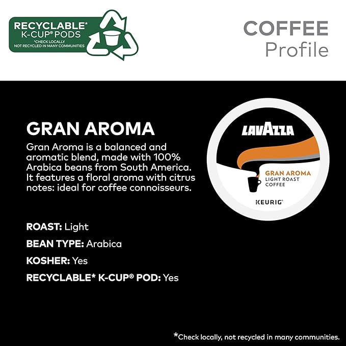Lavazza Premium Coffee Variety Pack Keurig Single-Serve K-Cup Pods 60 Count (6 Packs of 10)