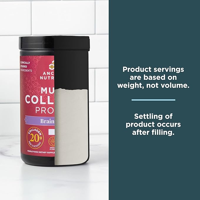 Ancient Nutrition Collagen Powder Protein Multi Collagen Protein Hydrolyzed Collagen Peptides Supports Skin and Nails Joint Supplement (Brain Boost 45 Servings)