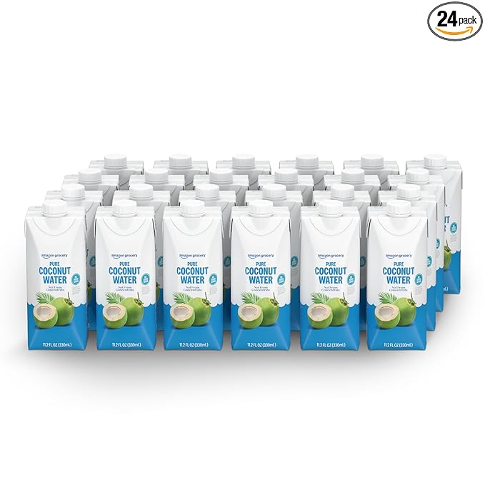 Amazon Grocery Pure Coconut Water No Added Sugar 11.2 Fl Oz 24 Ct