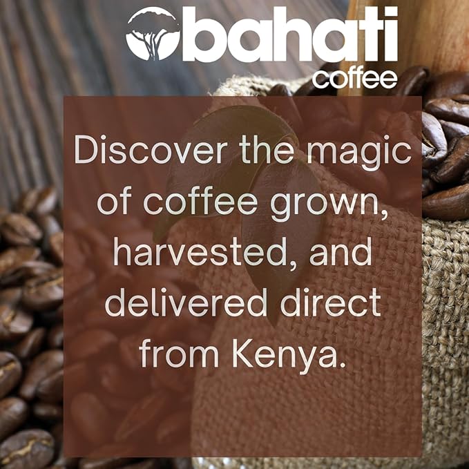 Kenya AA Grade Roasted Arabica Coffee Beans from Kenyan Highlands - 100% Pure Coffee Beans - Dark Roast Whole Beans 340 g