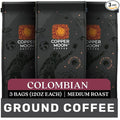 Copper Moon Ground Coffee Medium Roast Colombian Blend 3 Bags 12 oz. Each