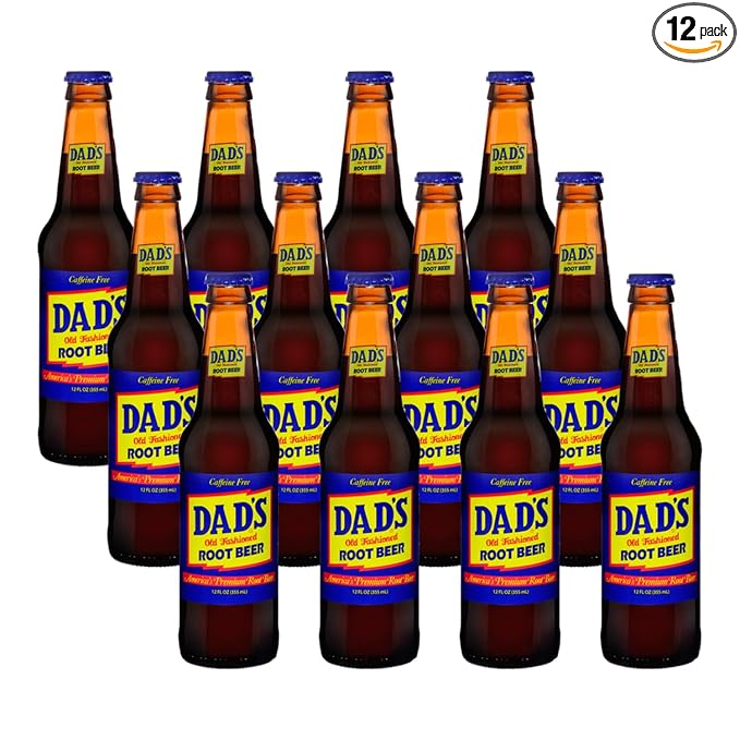 Dad's Old Fashioned Soda – 12 Glass Bottles (12 oz Each) – Premium Retro Soft Drink – Classic Root Beer Flavor – Vintage-Style Craft Soda for Nostalgic Refreshment &amp Gifting (12 Pack Root Beer)