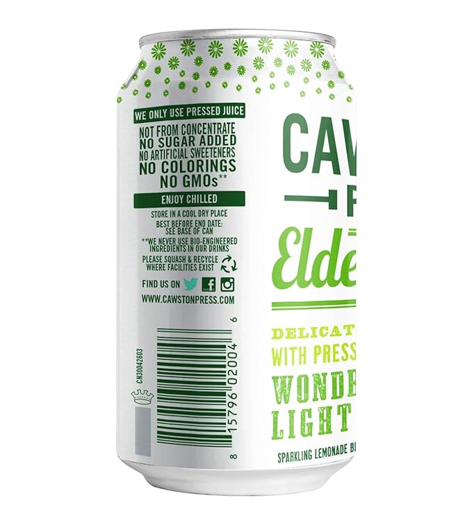 Cawston Press Sparkling Elderflower Lemonade 11.15 Ounce Cans (Pack of 24)