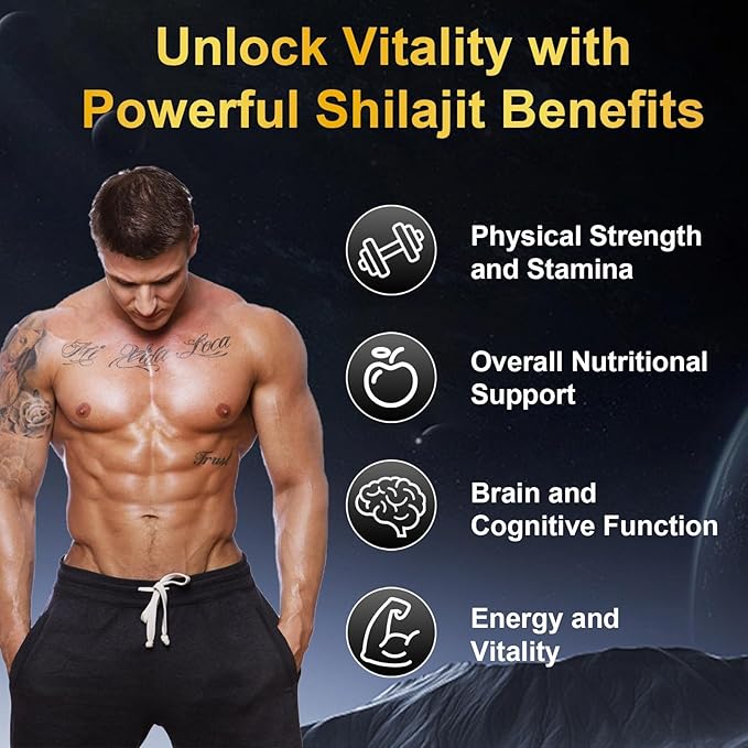 vitacoreHimalayan Shilajit Gummies for Men &amp Women - Pure Gold Energy Boost 85+ Trace Minerals &amp Fulvic Acid Gluten-Free 60 Gummies
