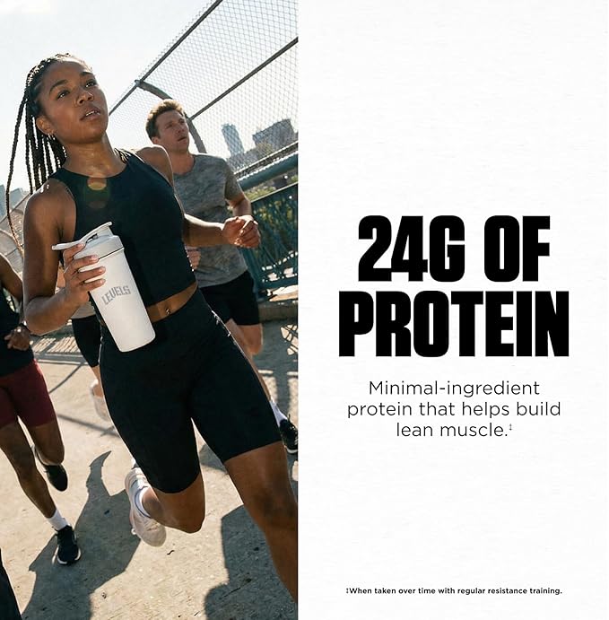 Levels Grass Fed Whey Protein Powder No Artificials 24G of Protein Pure Chocolate 5LB