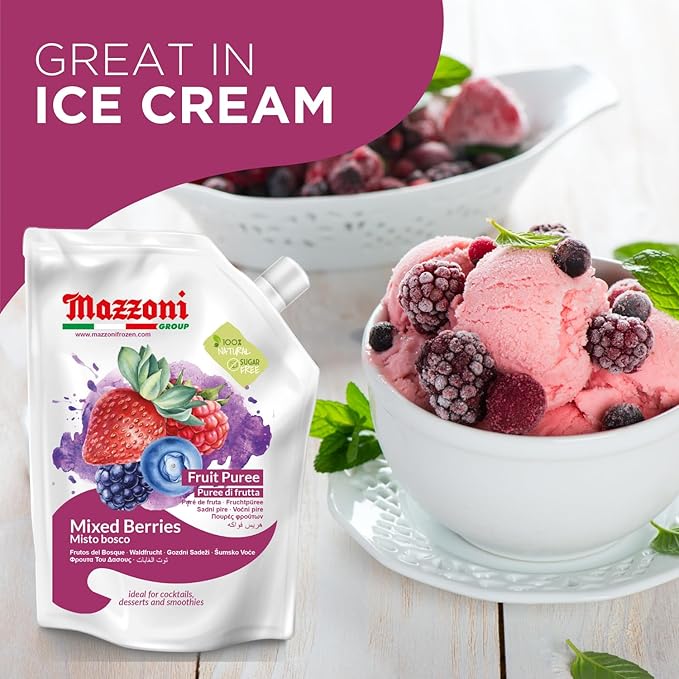 Mazzoni - Mixed Berry &amp Mango Puree 100% Natural Fruit