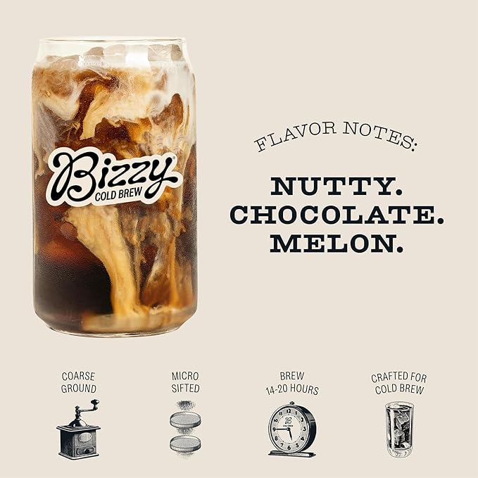 Bizzy Cold Brew Coffee | Decaf Bundle | Coarse Ground Coffee + Brew Bags | Micro Sifted | Specialty Grade | 100% Arabica | 1 LB and 12ct Brew Bags