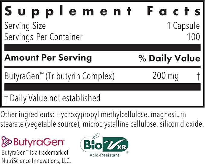 ARG ButyrEn Colon Lining Nutrition - Supports Gut and Colon Health - Digestive Support - Delivers 200 mg - Vegetarian &amp Hypoallergenic - 100 Servings - 100 Delayed-Release Capsules