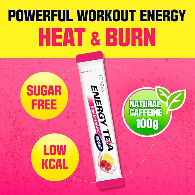 TEAZEN Kombucha Tea 20 Sticks Lemon Berry Flavor &amp Energy Tea Boost Powder 10 Sticks