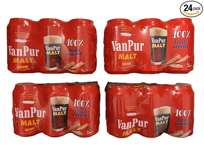 Van Pur Malt Drink Pure Malta (0.0% Alchol) 11.2 oz 24 Pack