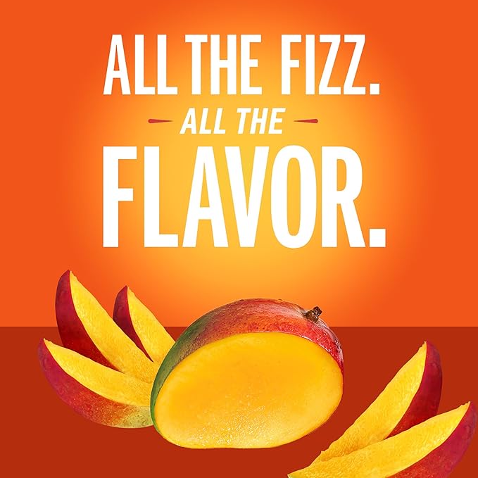 IZZE Sparkling Water Juice Beverage Blend Mango No Sugar Added 8.4 FL OZ 24 Cans