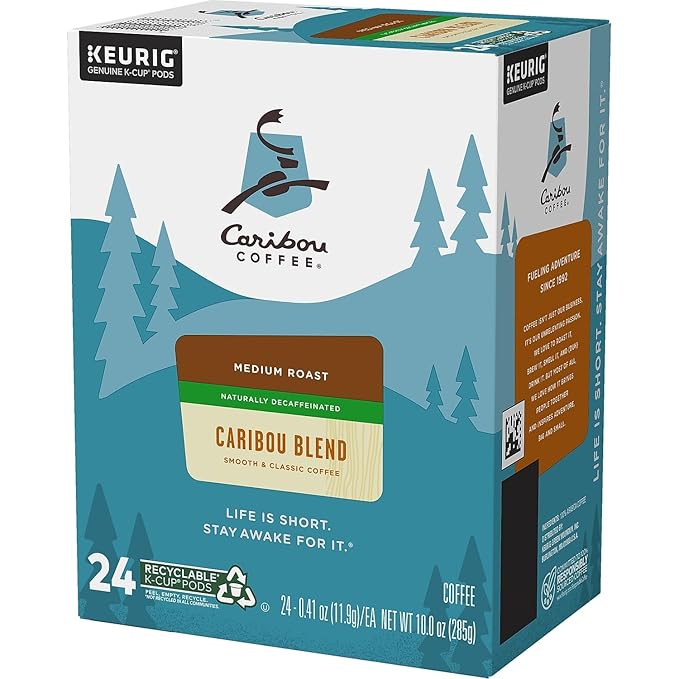 Caribou Blend Decaf Coffee K-Cups 24/Box