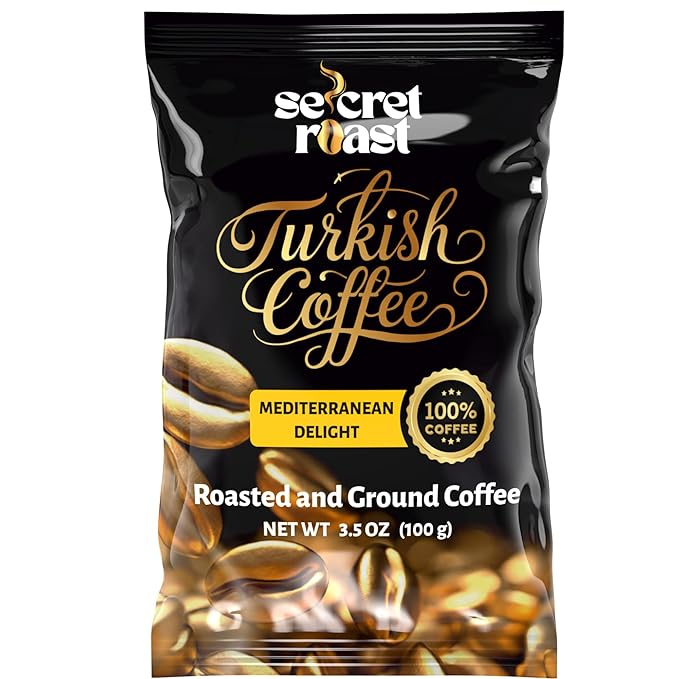 Secret Roast Ground Roasted Turkish Coffee | Mediterranian Delight | 3.5 oz | Kosher | Pack of 6