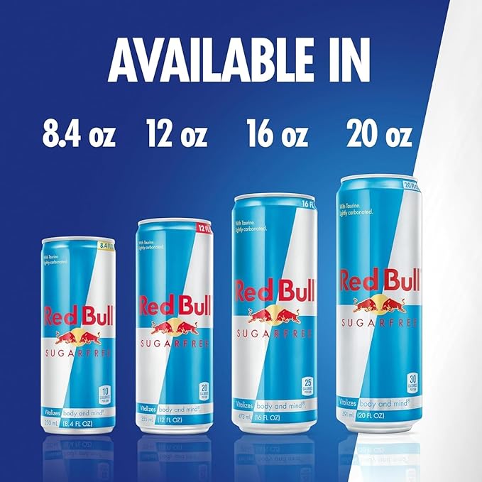 Red Bull Sugar Free Energy Drink with 114mg Caffeine plus Taurine &amp B Vitamins 12 Fl Oz Pack of 8 Cans