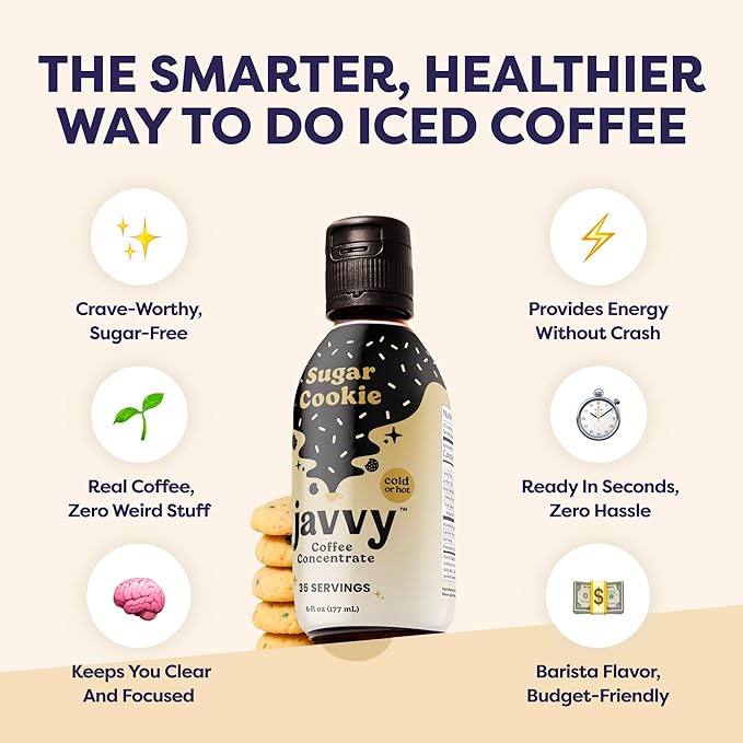 Coffee Concentrate - Limited Release Flavors - Cold Brew Coffee Perfect for Hot or Iced Instant Coffees Hot Drinks Cold Brew Concentrate 35 Servings - Sugar Cookie