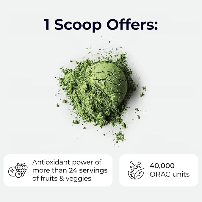 Paradise Herbs ORAC Energy Greens Apple Superfood Powder Over 40000 ORAC Antioxidants Organic Greens Berries Mushrooms &amp Probiotics Non-GMO Gluten-Free 25 Servings