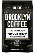 BROOKLYN COFFEE Whole Bean Classic Dark Roast (2lb) Bold Smooth Taste Intense Aroma - Fresh Bulk Coffee Beans Roasted Weekly in NYC