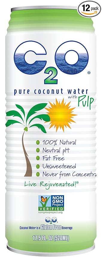 C2O Pure Coconut Water 17.5 Fluid Ounce (Pack of 12)